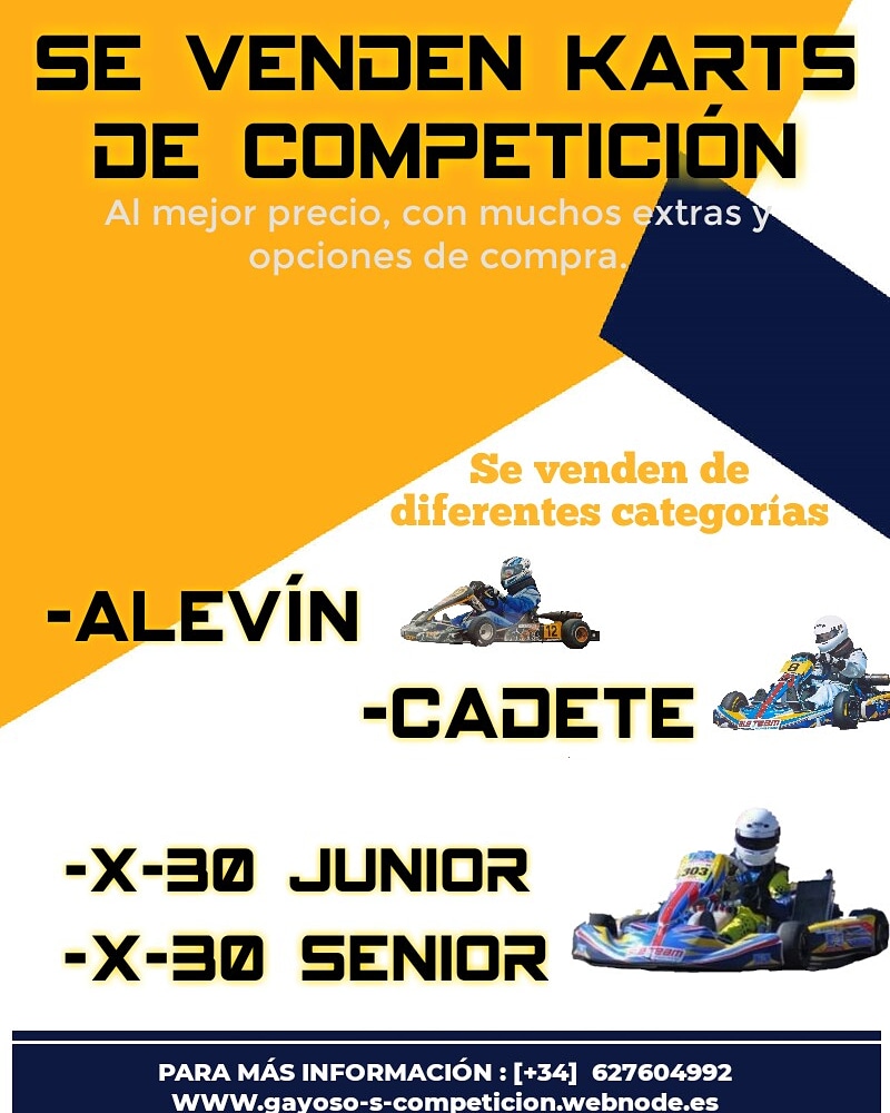 Se venden karts de competición.